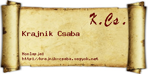 Krajnik Csaba névjegykártya