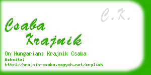 csaba krajnik business card